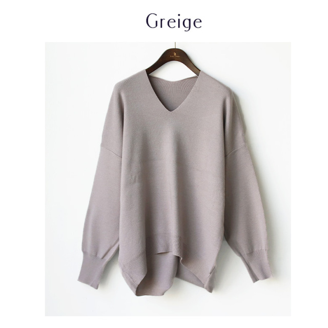 静電気防止やわもちVネックニット(WVQ6654)