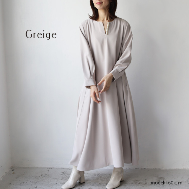 パールネックジョーゼットワンピース(KY-0006)