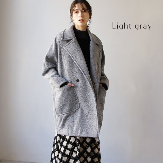 裏起毛ヘリンボーンコクーンコート(R573216)