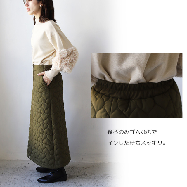 本日23:59まで CELINE カーキ キルティングタイトスカート 36