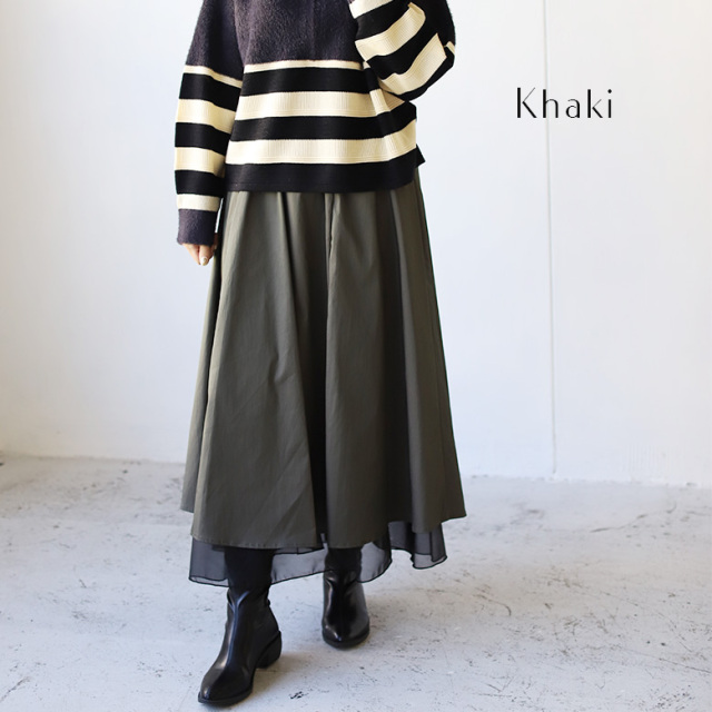 kachua カチュア ジャムダニ織りリバーシブルスカート 冬コーデを華やかに／ リバーシブルチュールスカート
