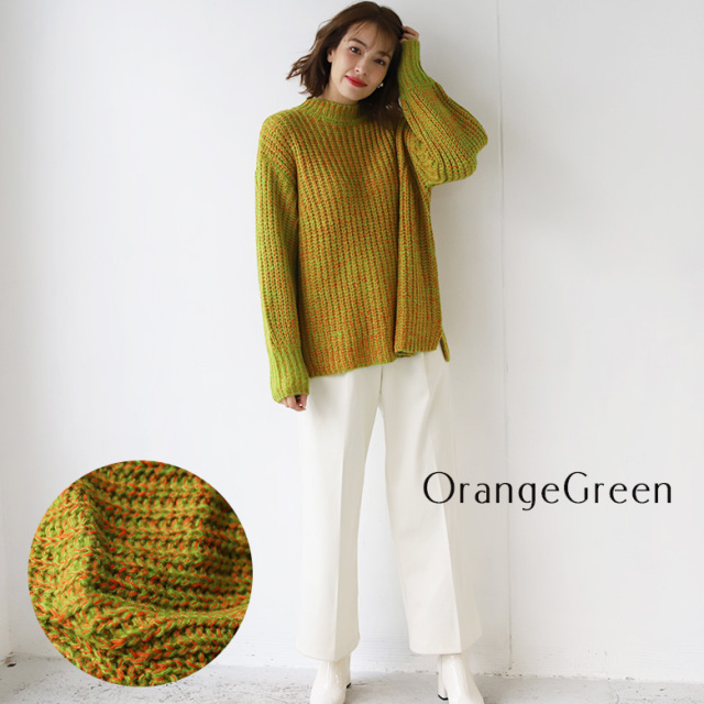 ハイネックローゲージミックスニット(29-0304)