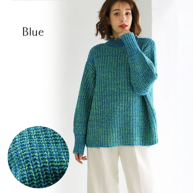 ハイネックローゲージミックスニット(29-0304)