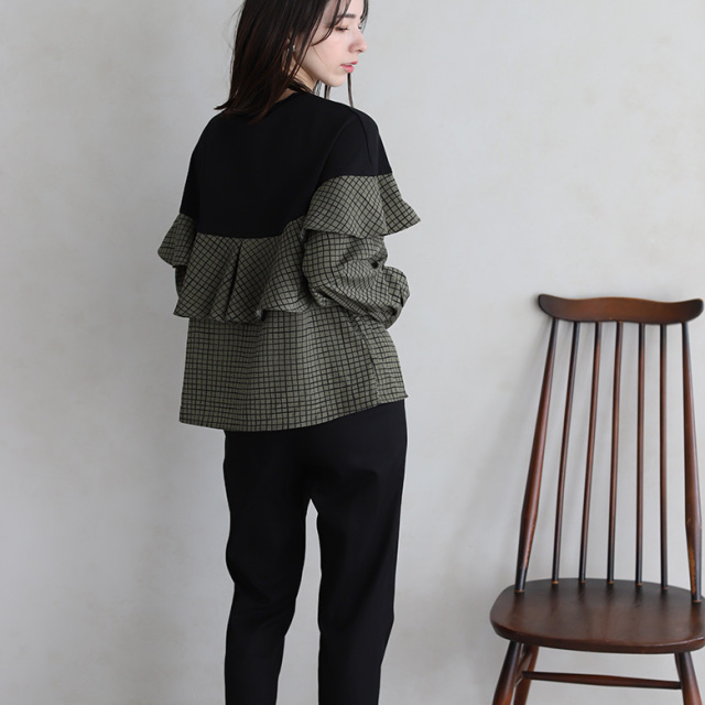 チェックフリルトップス(51824R)