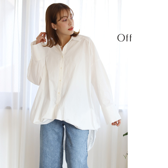 2wayバルーンビッグシルエットシャツ(11-0142)