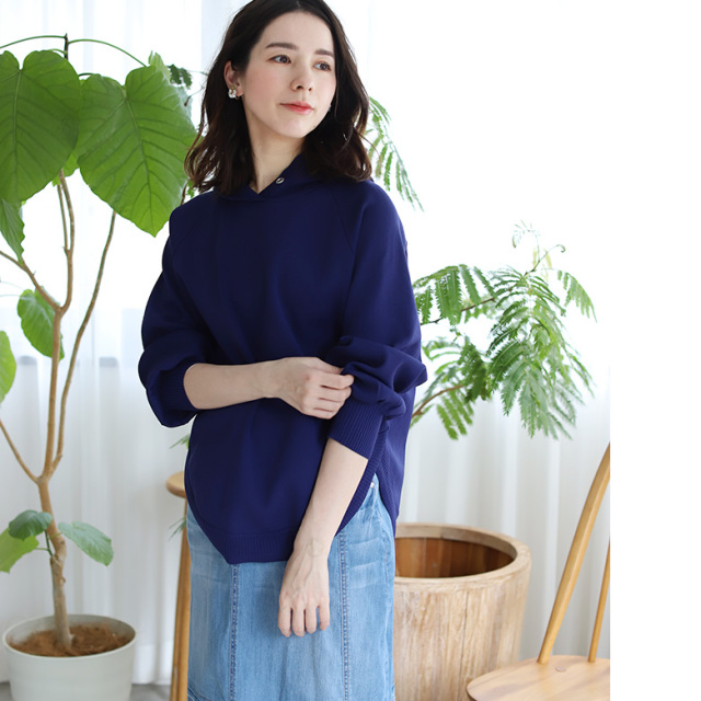 ダンボールラウンドヘムニットパーカー(986-11034)