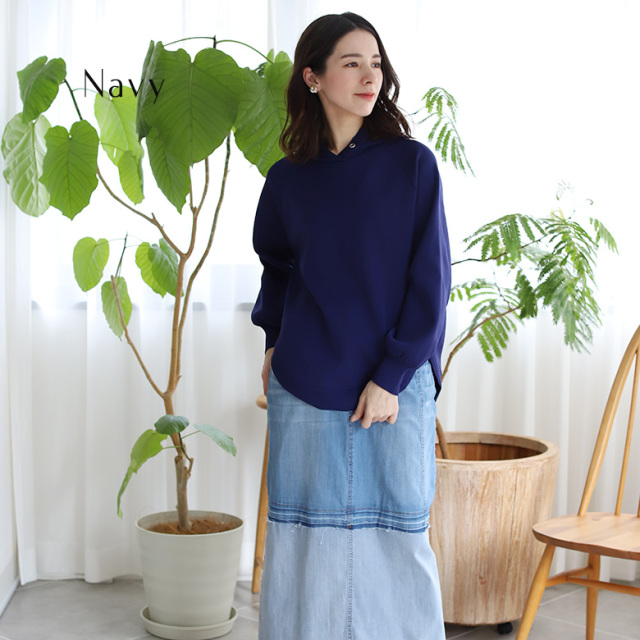 ダンボールラウンドヘムニットパーカー(986-11034)