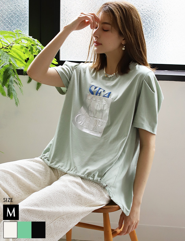箔プリントロゴタックスリーブTシャツ(35-0478)