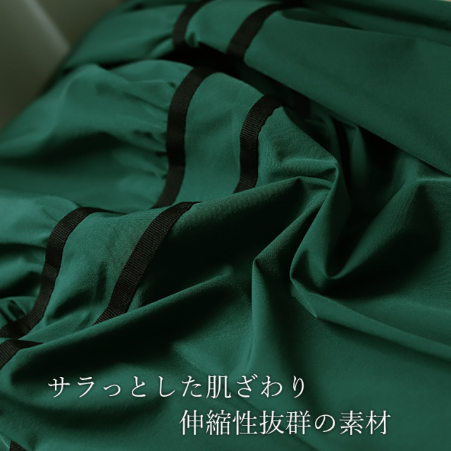 裾グログランテープフレアワンピース(KY-4807)