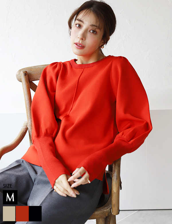 n*o様 muveil パフスリーブラメプルオーバー n*o様 muveil パフスリーブラメプルオーバー