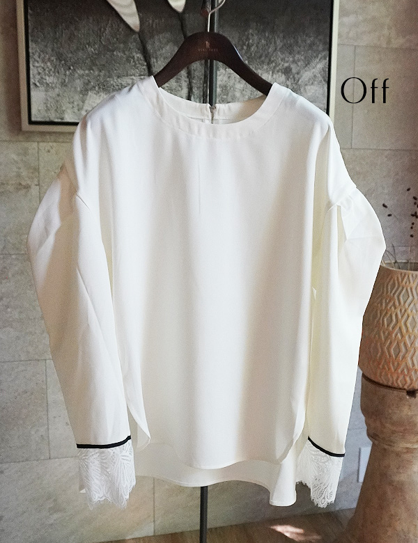 カフスレースブラウス(51955E)