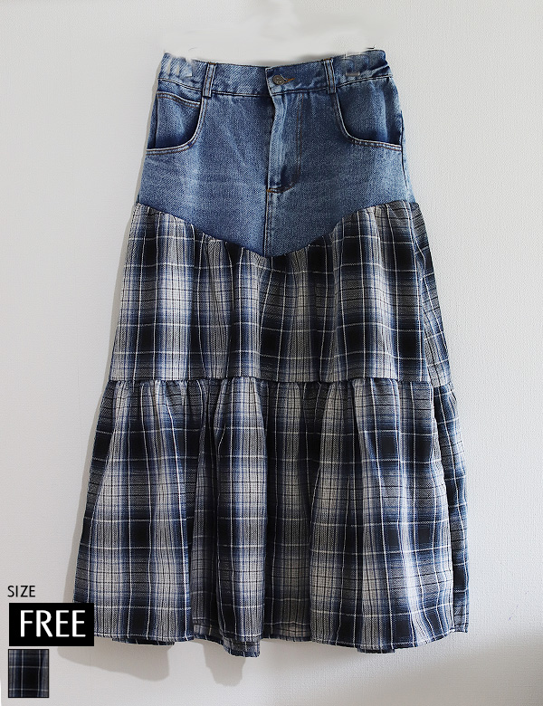 Drawerデニムティアードスカート Drawer デニムティアードスカート 36