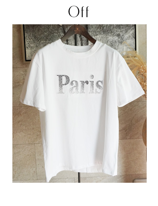 ラインストーンエンボスロゴTシャツ(KY-5122)