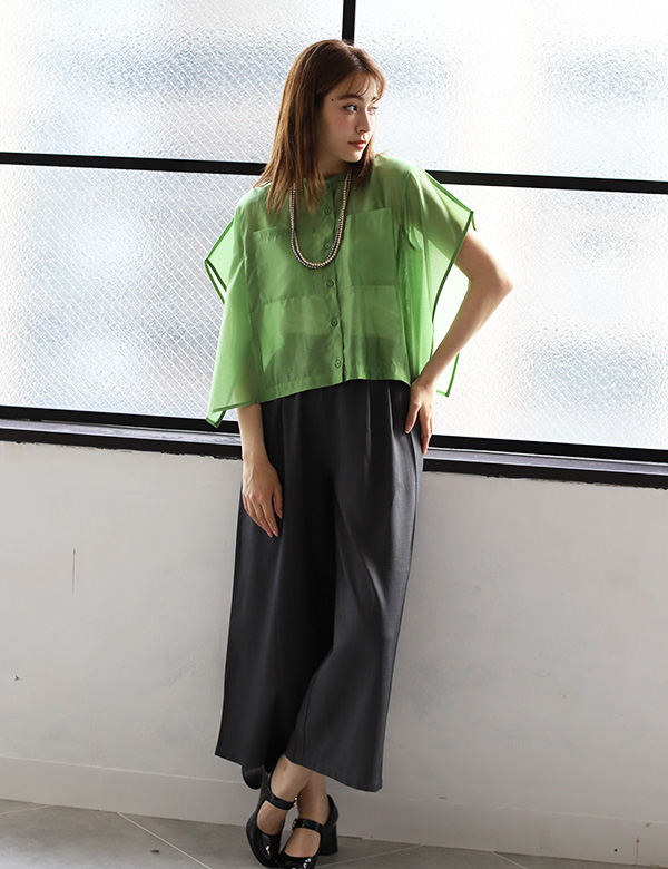 BOXシアーシャツ ボックスシアーシャツブラウス(293-33118)