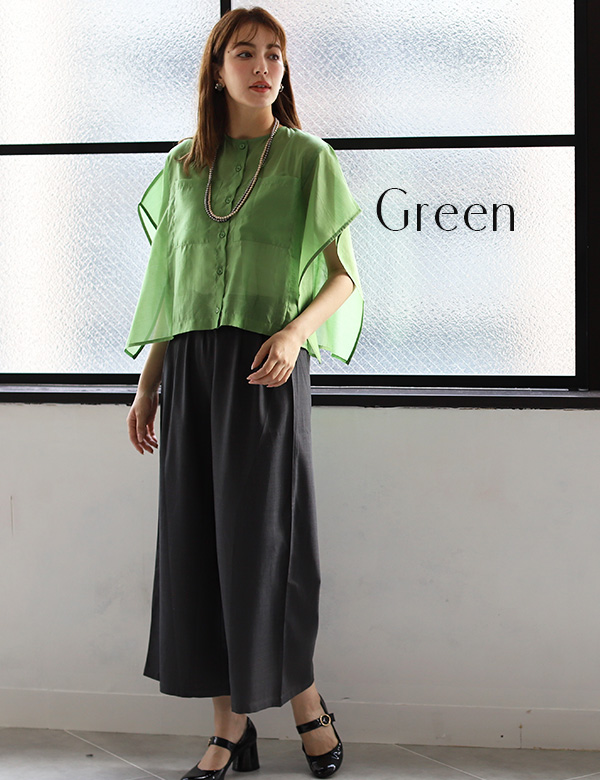 ボックスシアーシャツブラウス(293-33118)