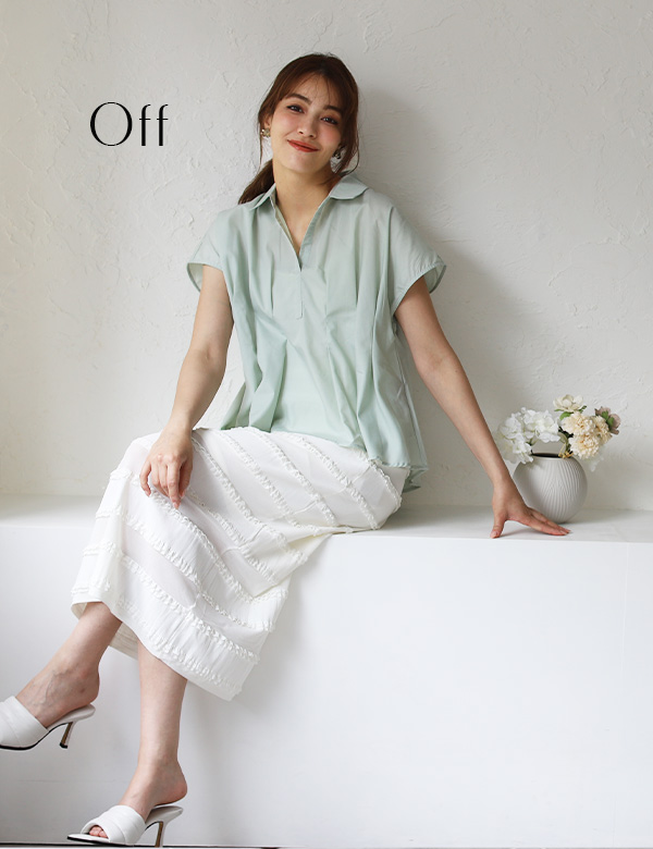 フリルメッシュIラインスカート(1095)