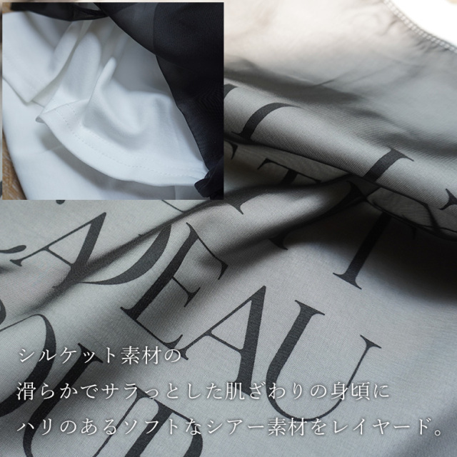 tシャツ シアーレイヤードロゴトップス レディース セール】シアーレイヤードTOPS（Tシャツ/カットソー