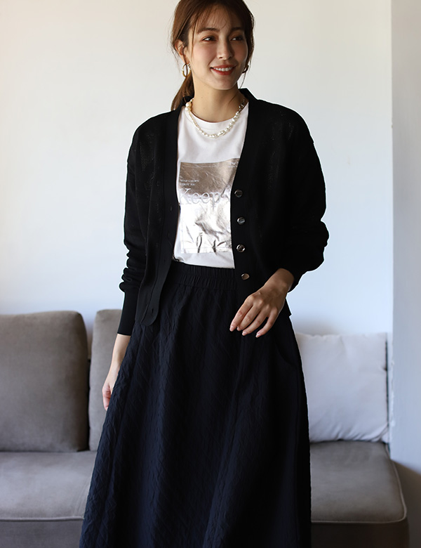 ジャガード編みニットカーディガン(32581F)