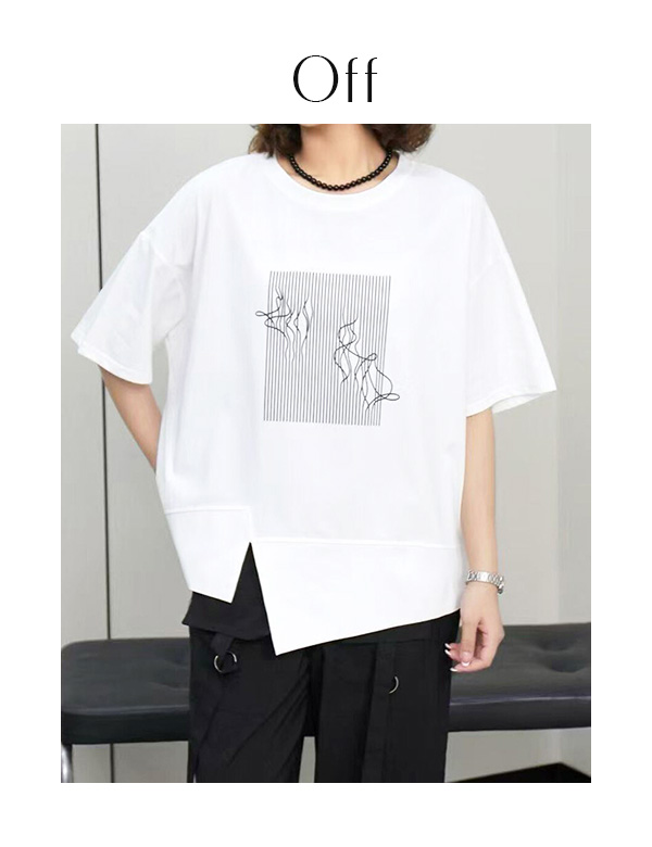 ユニークコードプリントTシャツ(151-4182)
