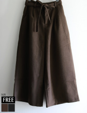 リボン付メルトンタックワイドパンツ(KY-30037)