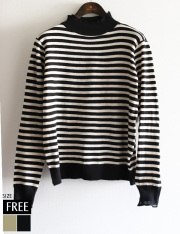 ボーダーチュールネックニット(KT-5675)