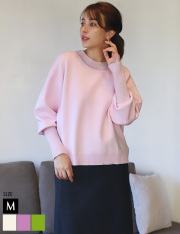 【洗える】ラメリブスウェットニット(52251L)