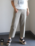 リネン100％センタープレステーパードパンツ(852-86505)