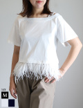 裾フェザーストラップデザインコットン100%トップス(712-95054)