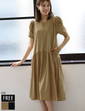 パフスリーブタックフレアワンピース(KY-4814)