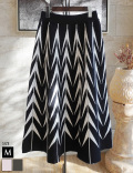 幾何学柄ニットスカート(KY-4673)