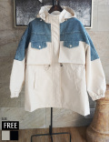デニム切替えマウンテンジャケットコート(KY-5019)