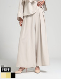 【3/12 20時まで早割価格】美シルエットタックワイドパンツ(J19-0469)