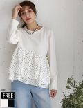 ドットフリル切替えトップス(33-0095)