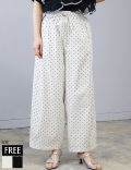 ドット柄リラックスワイドパンツ(77003)