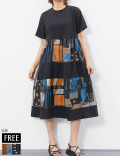 【6/9 20:00まで早割価格】モダンプリント×シアーティアードワンピース(159-4307)