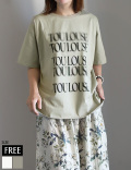 コットン100％ぼかしロゴプリントTシャツ(35-0786)