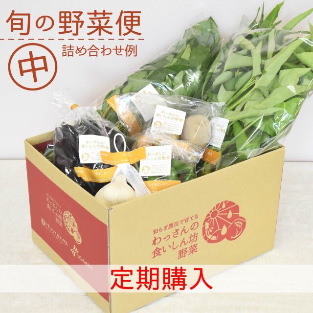 旬の野菜便　8月　梱包画像　中　定期購入