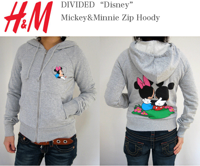 【H&M】エイチ＆エム【"DIVIDED" Mickey&Minnie" ZIP HOODY】ミッキー　ジップパーカ