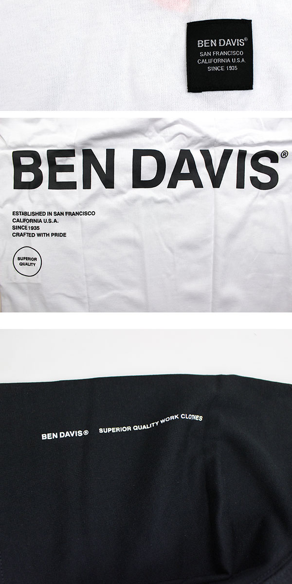 ベンデイビス Tシャツ メンズ 半袖 BEN DAVIS Industrial Logo Tee C-1580044 ビッグシルエット オーバーサイズ バックプリント ロゴT