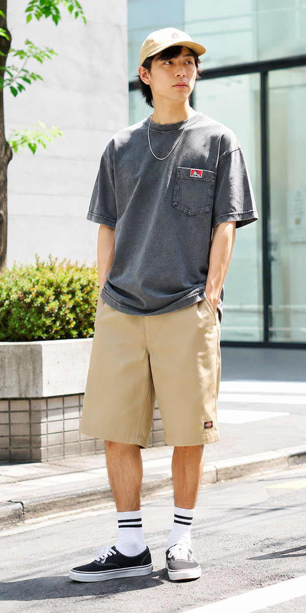 BEN DAVIS ベンデイビス ヴィンテージ ポケットTシャツ 半袖 POCKET ピグメント加工 C-26580042