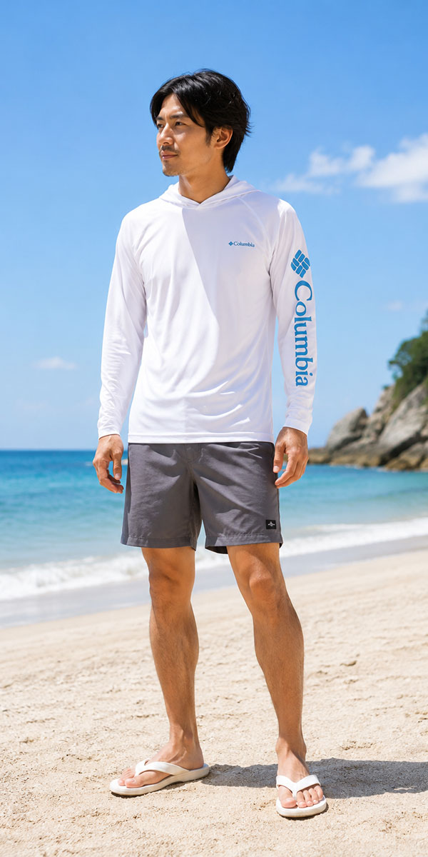 コロンビア ラッシュガード メンズ Columbia Fork Stream Hoodie 1693581 パーカー 長袖 UPF50 UVカット