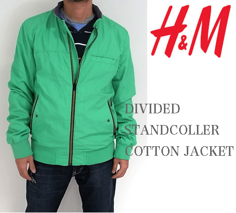 【H&M】エイチ＆エム【"DIVIDED" Standcoller Cotton ZIP  JACKET】コットン　ライダース　ジャケット