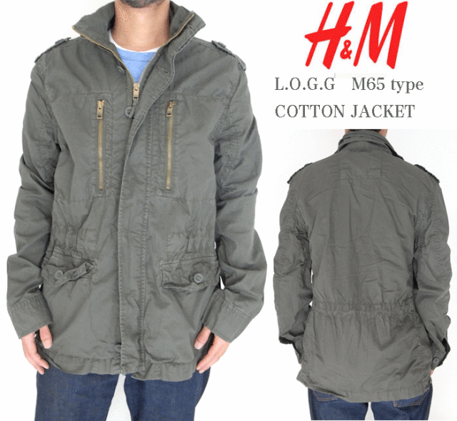 【H&M】エイチ＆エム【"L.O.G.G" M65 type MILLITARY Cotton SHIRT  JACKET】ミリタリー　シャツ　ジャケット