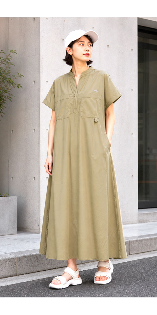 NANGA ナンガ ワンピース レディース EXCURSION DRESS エクスカーション ドレス 軽量 速乾 UVカット SHADOW RIP 半袖