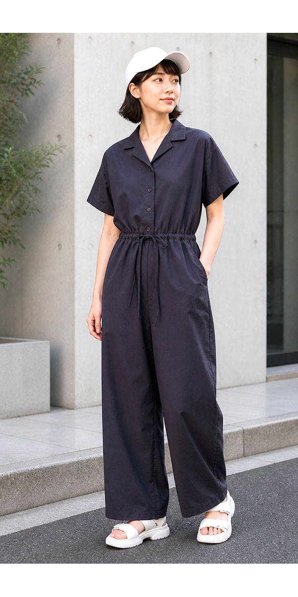 ナンガ オールインワン レディース 半袖 NANGA DotAir ドットエア ジャンプスーツ ワイド NANGA OPEN COLLAR ALL IN ONE W