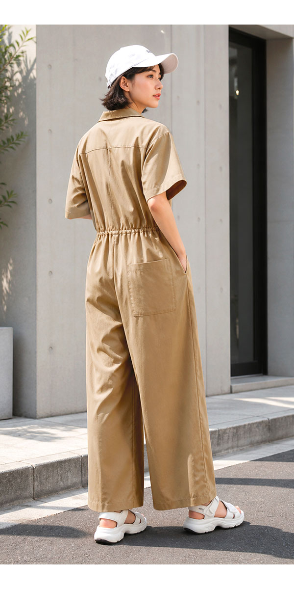 ナンガ オールインワン レディース 半袖 NANGA DotAir ドットエア ジャンプスーツ ワイド NANGA OPEN COLLAR ALL IN ONE W