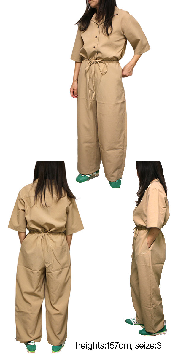 ナンガ オールインワン レディース 半袖 NANGA DotAir ドットエア ジャンプスーツ ワイド NANGA OPEN COLLAR ALL IN ONE W