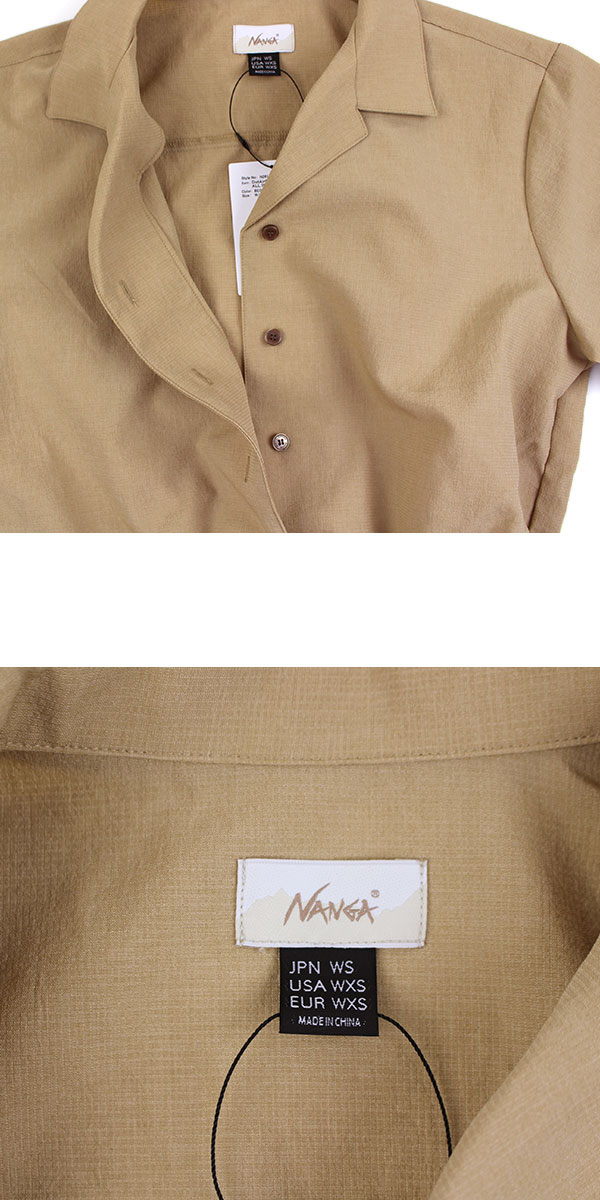 ナンガ オールインワン レディース 半袖 NANGA DotAir ドットエア ジャンプスーツ ワイド NANGA OPEN COLLAR ALL IN ONE W