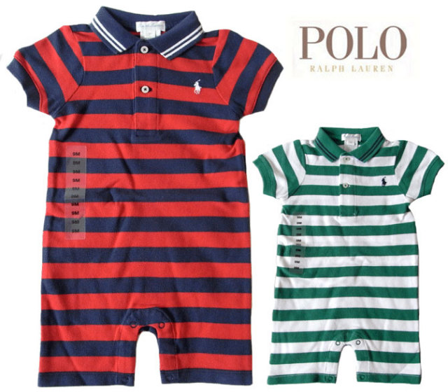 Ralph Lauren Baby  ボーダー　ショートオール/ ラルフローレン　ベビー