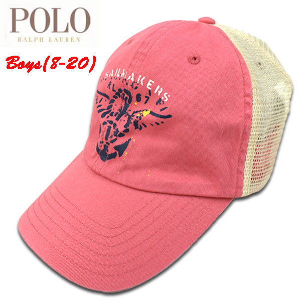 ラルフローレン キッズ キャップ 帽子 メッシュ ボーイズ 赤